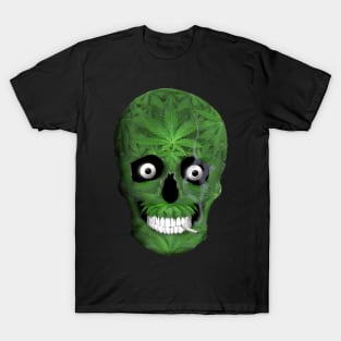 Pot Leaf Skull, Stash and Doob T-Shirt